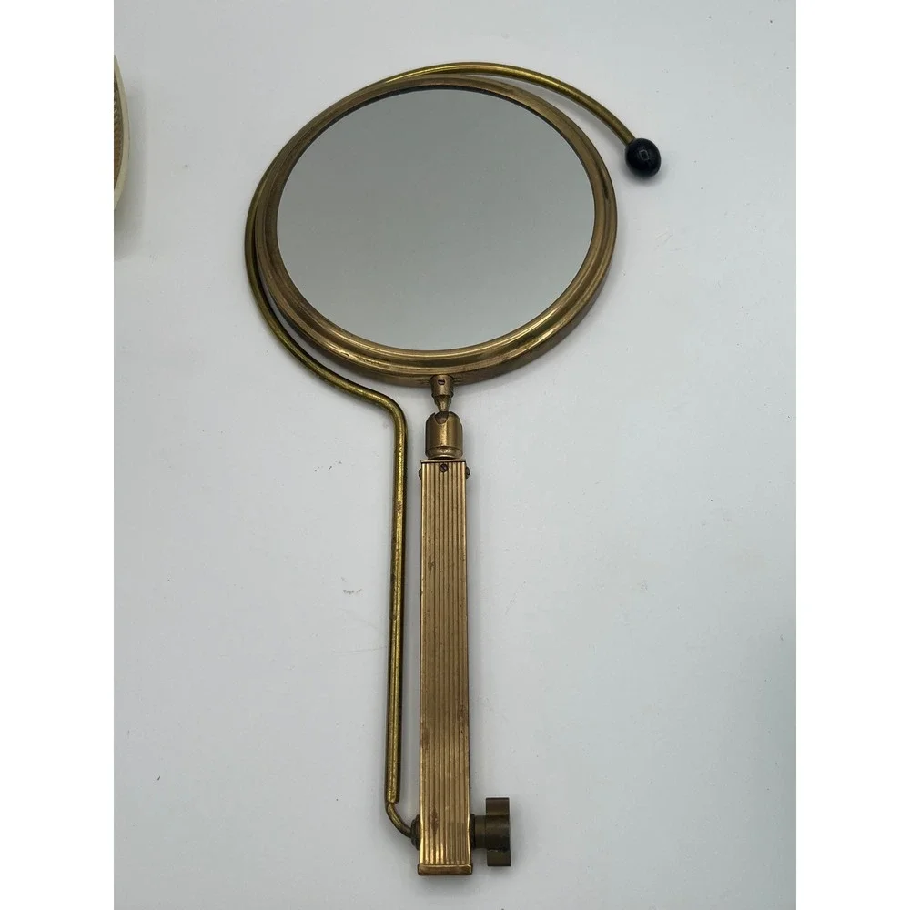 Mid Century Adjustable Rare Vanity mirror brass France‎ 50s Hollywood Regency